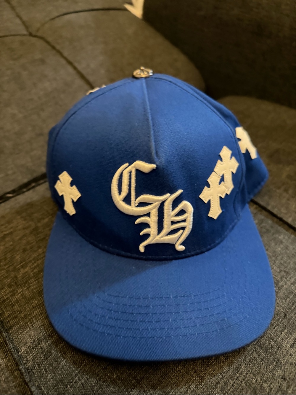 Blue chrome hearts Baseball Cap with cross Embroidery